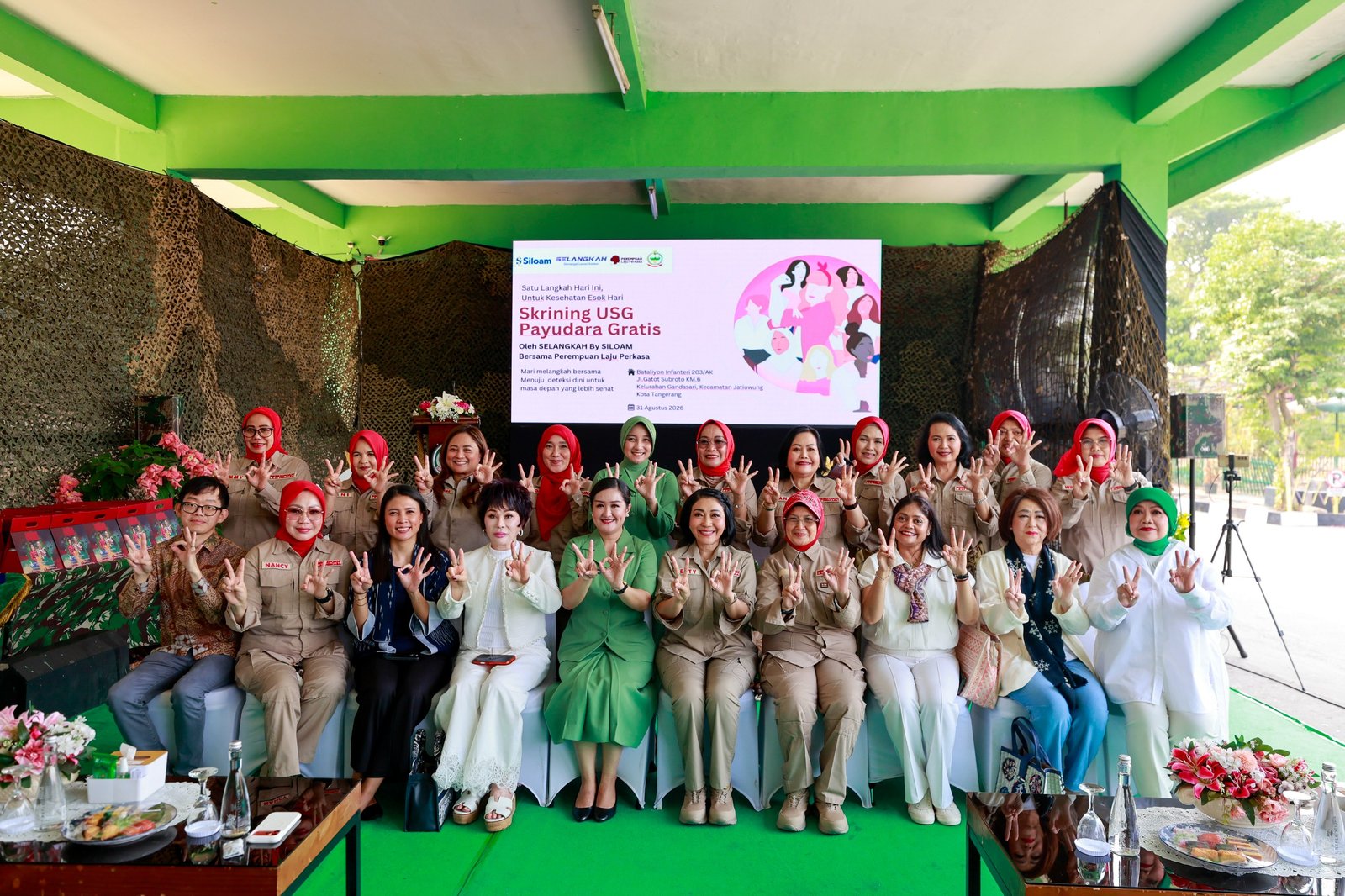 Perempuan Laju Perkasa Gandeng Siloam Gelar Skrining Kanker Payudara Gratis untuk Ratusan Anggota Persit